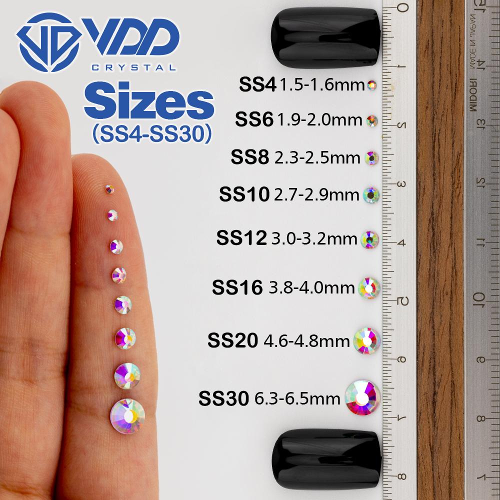 VDD 161 Metallic Fuchsia SS4-SS30 Glass Rhinestones Crystal Flatback Strass Glitter Stones for DIY Nail Art Crafts Decorations