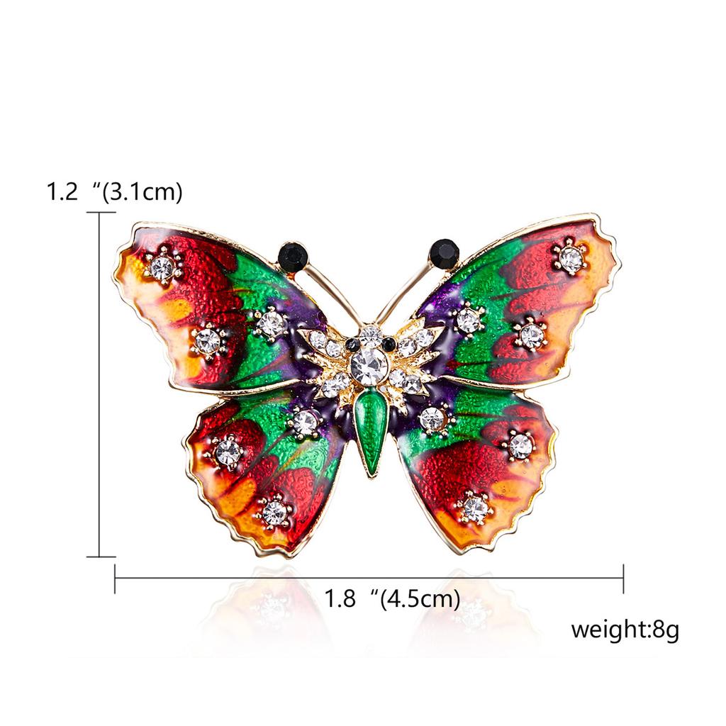 Rinhoo Shining Full Rhinestone Butterfly Brooch For Women Elegant Crystal Insect Collar Lapel Pins Animal Corsage Party Jewelry