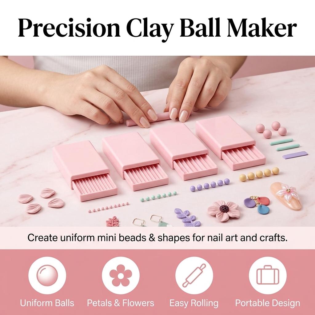 Professional Clay Ball Maker Tool Miniature Roller Mold for Nail Art Jewelry Pendants Polymer Clay DIY Crafting Supplies