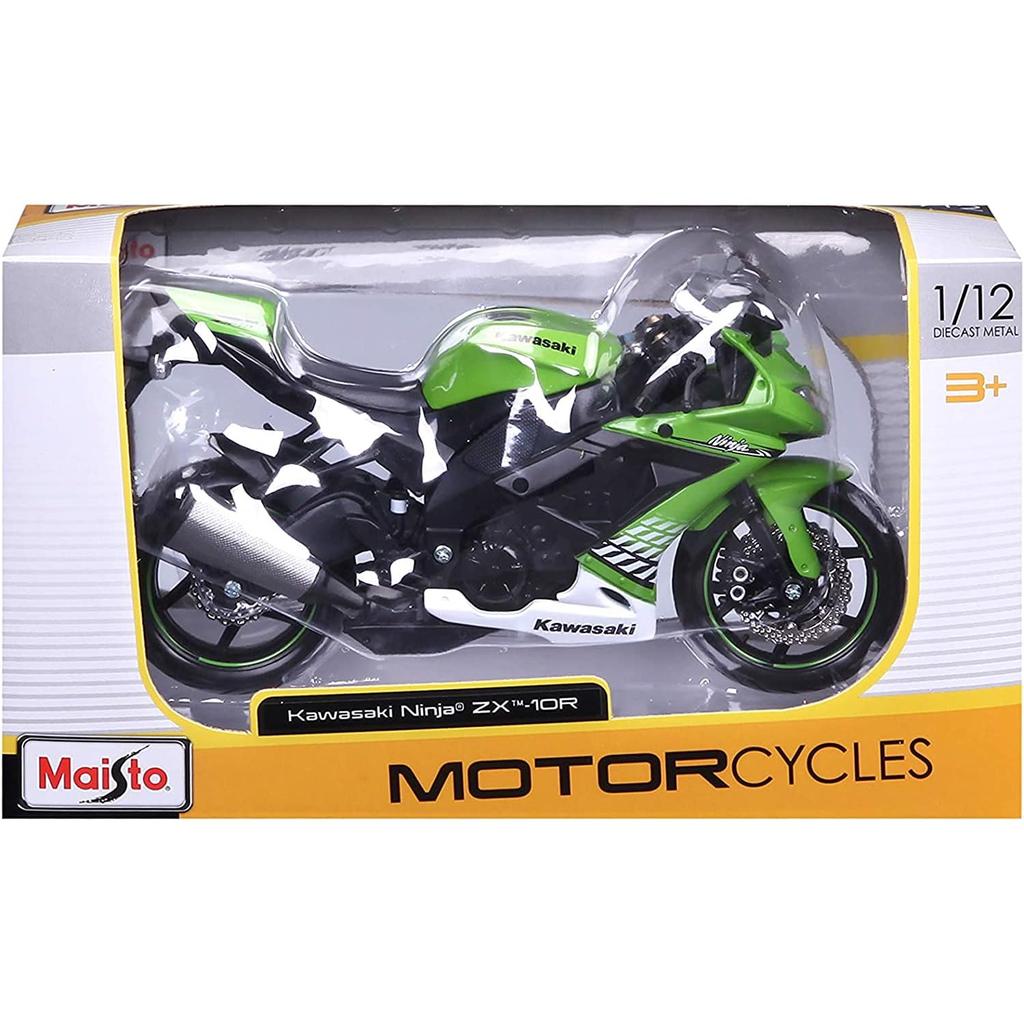 Maisto 1/12 Scale Kawasaki Ninja ZX-10R Green / Diecast Model Car, Motorcycle, Finished Model 10011