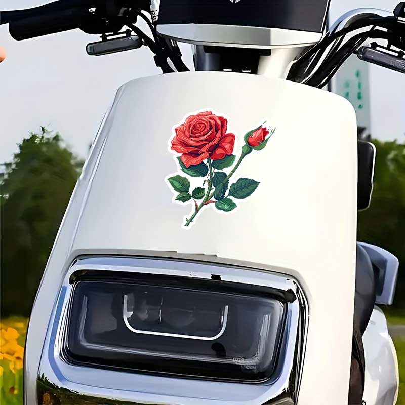 Car Sticker Red Rose Sticker Waterproof Vinyl Decal on Bumper Rear Window Laptop Self-adhesive Decal For Car Accessories Y04