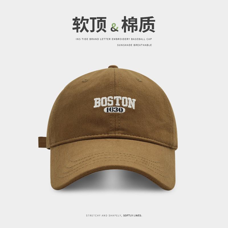 Letter embroidered baseball cap children's fashion show face small peaked cap versatile increase deepening couple sports cap