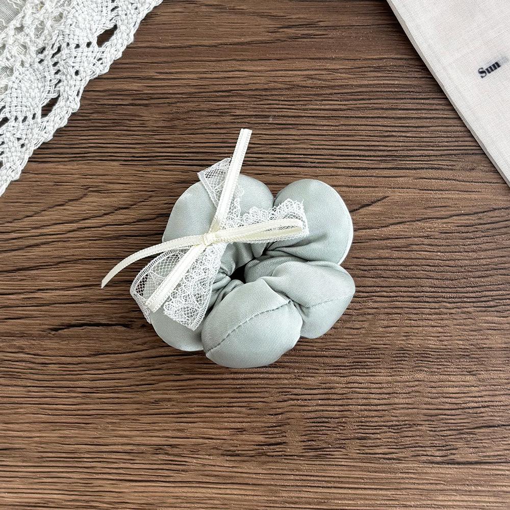 Корейская атласная кружевная резинка для волос с бантом для девочек