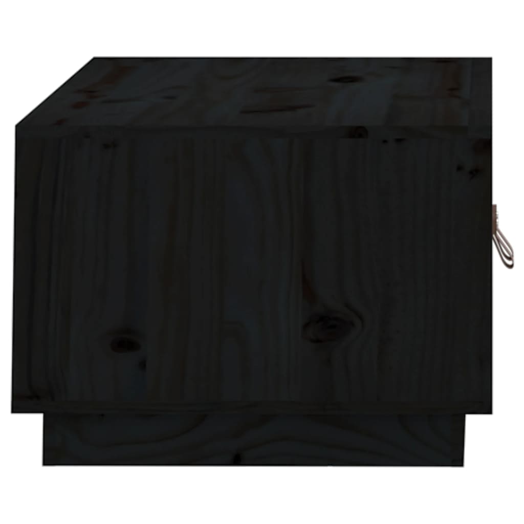 Vidaxl Stolik Kawowy, Czarny, 80X50X35 Cm, Lite Drewno Sosnowe
