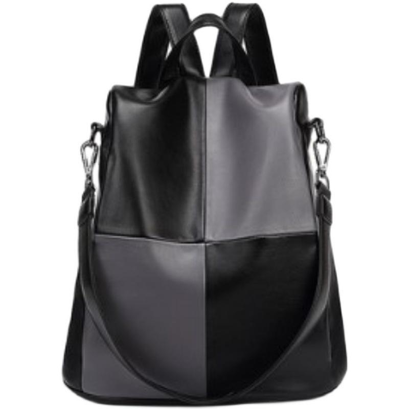 Fashion Backpack for Women Korean Style Simple Contrast Color Anti-theft Bag Large Capacity Casual Lightweight New Trend 2026