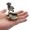 1pc Antique Brass Lotus Leaf Backflow Incense Burner Decorations Solid Pure Copper Frog Lotus Pond Ornaments Tea Pets