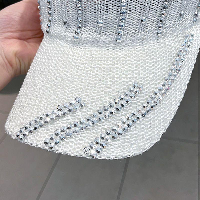 Гламурная бейсболка со стразами — роскошное мерцание для стиля и защиты от солнца, дышащая, трикотажная мягкость — универсальная повседневная одежда