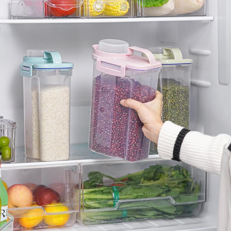 Kitchen Food Grains Plastic Storage Box Jars Home Large Capacity Snacks Dry Goods Sealed Transparent Organizer Containers Cans