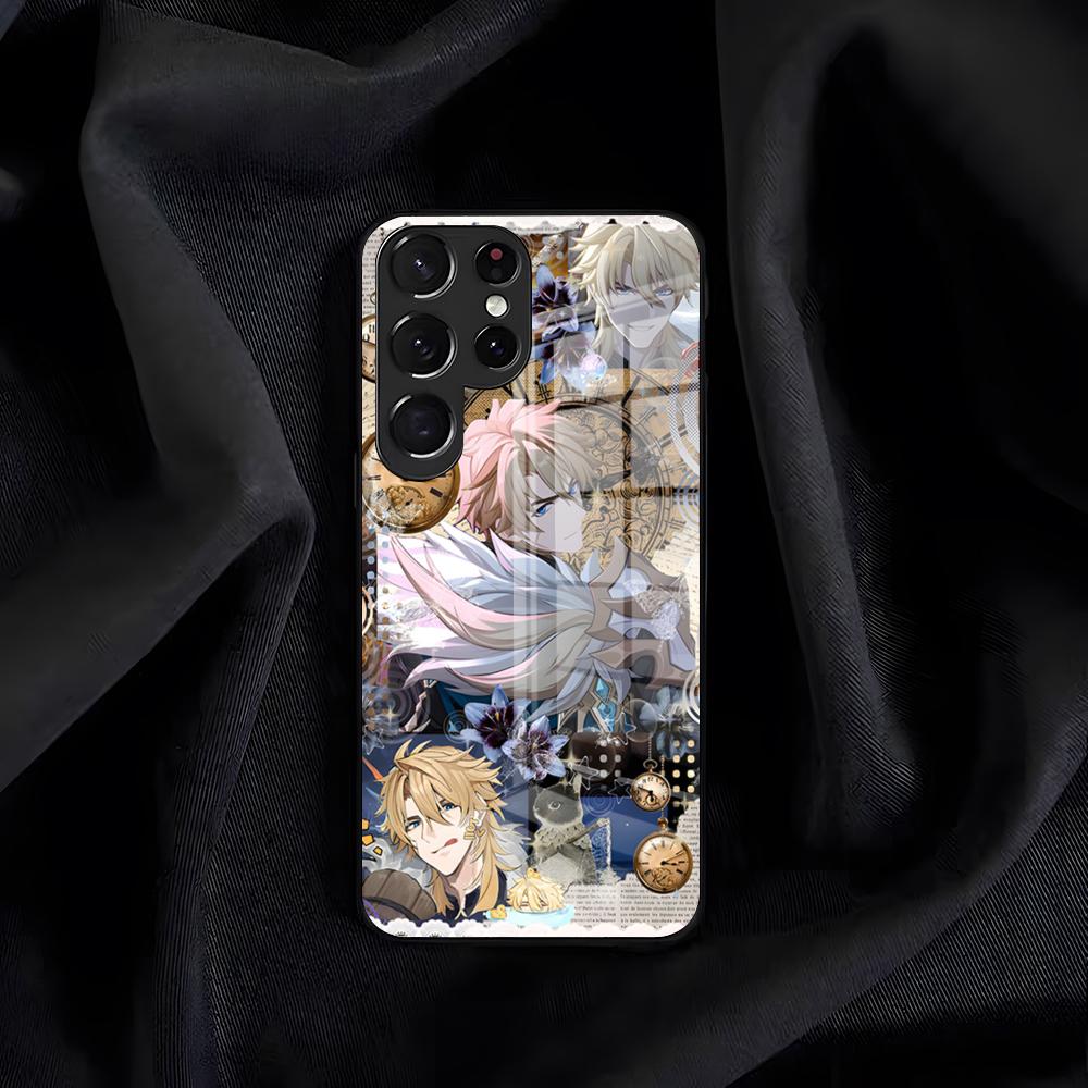 Чехол для телефона Genshin Impact с Варукой для Samsung S26 S25 Edge S24 S23 S22 S21 S20 Ultra Plus FE Стеклянная крышка