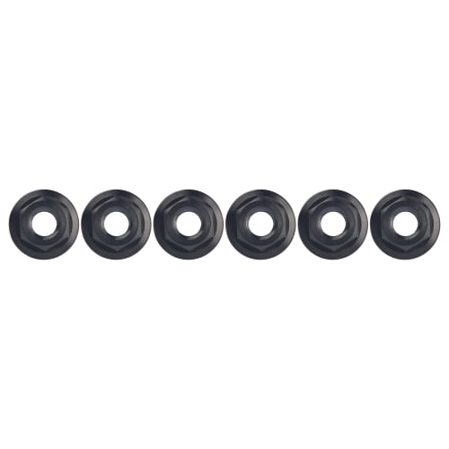 Ruifu Titanium Alloy Flange Nuts M5 M6 Pack of 6 (M6, Black)