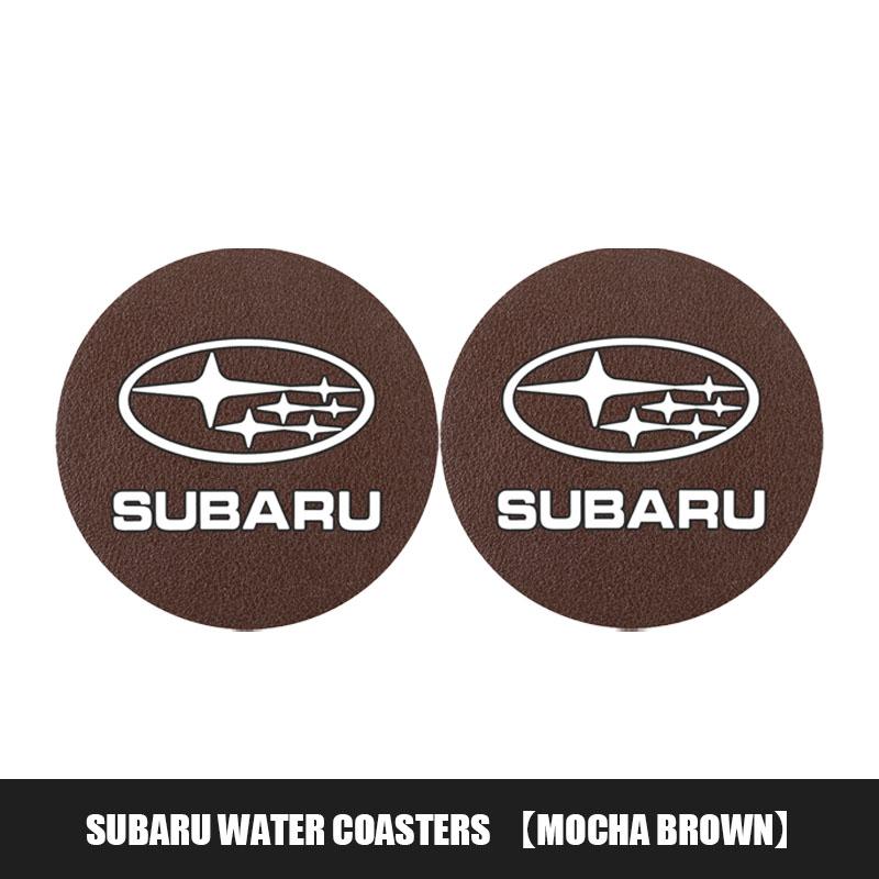 2Pcs Car Coaster PVC Logo Water Cup Pad Anti Slip Mat Accessories For Subaru STI WRX Forester Impreza Legacy Outback BRZ Tribeca