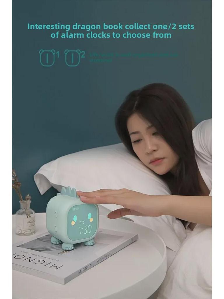 Креативный светодиодный будильник Dragon с голосовым управлением временем и ночником для детей и студентов