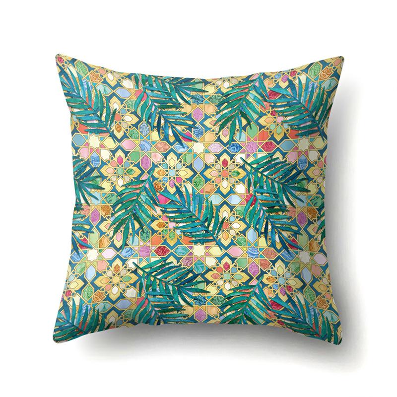 Полиэстеровая наволочка Декоративные цветы Домашнее растение Принт Наволочка Поясничная подушка Чехол на подушку для дивана