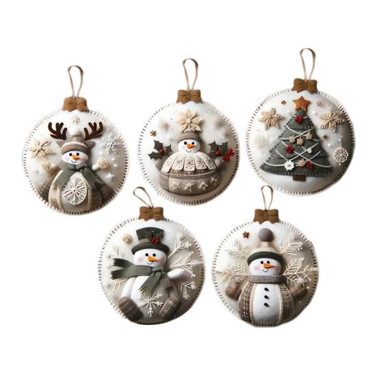 DIY Christmas Felt Patch Kit Holiday Craft Set with Pre-Cut Felts Sheet Handmade Fabric Sewing Crafting Supplies for Tree Home Decor