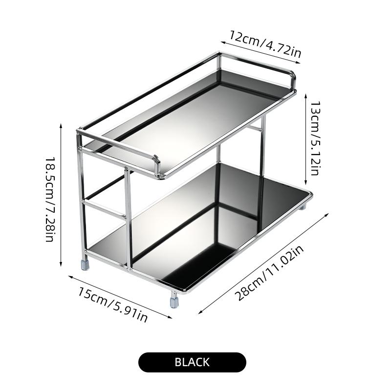 Metal Desktop Layered Storage Rack, Double-Layer Desk Storage Rack, Water Cup and Coffee Cup Storage Rack,