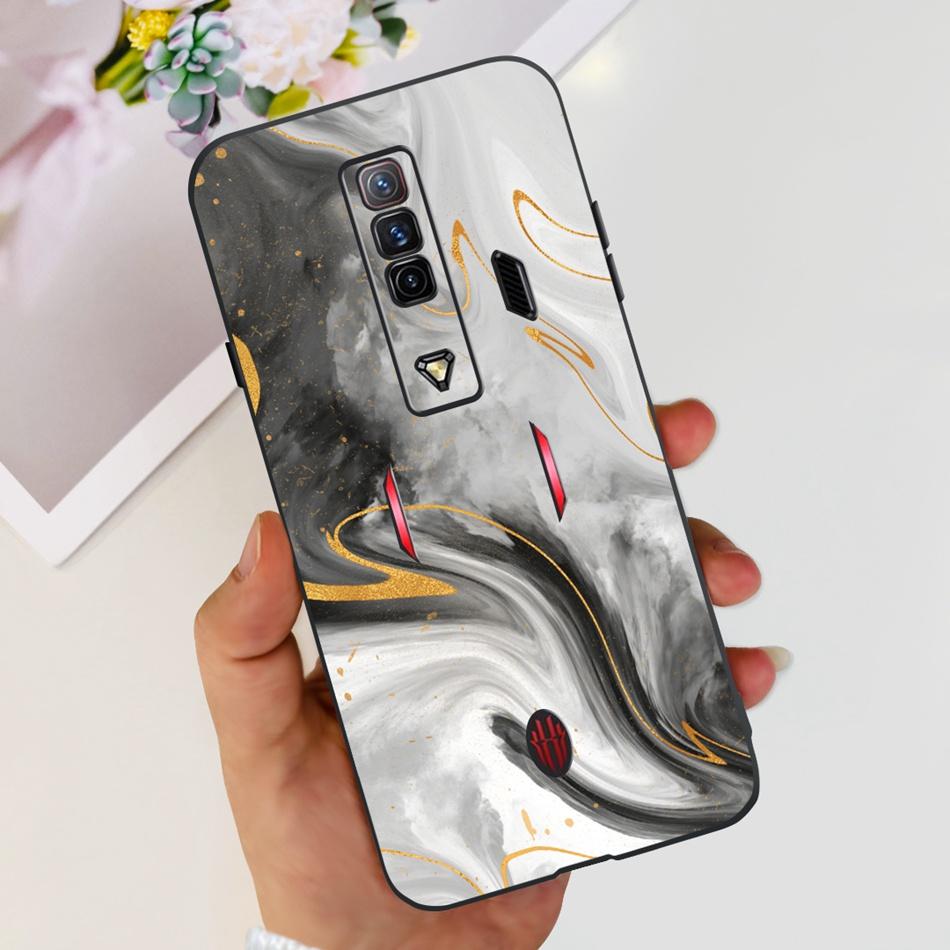 Чехол для ZTE Nubia Red Magic 7 7S Pro Zte nubia REDMAGIC 7S 7Pro Модный Крутой Узор Черный Силикон Мягкие Чехлы для Телефона