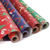 10M/roll Kraft Christmas Wrapping Paper Cartoon Santa Claus Elk Gift Box Packaging Material New Year Xmas Party Diy Decoration
