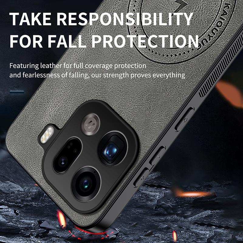 Для OPPO Find X9 Pro Роскошный матовый чехол для телефона из кожи Cortex Для Oppo Find X9 Pro Противоударный силиконовый магнитный защитный чехол