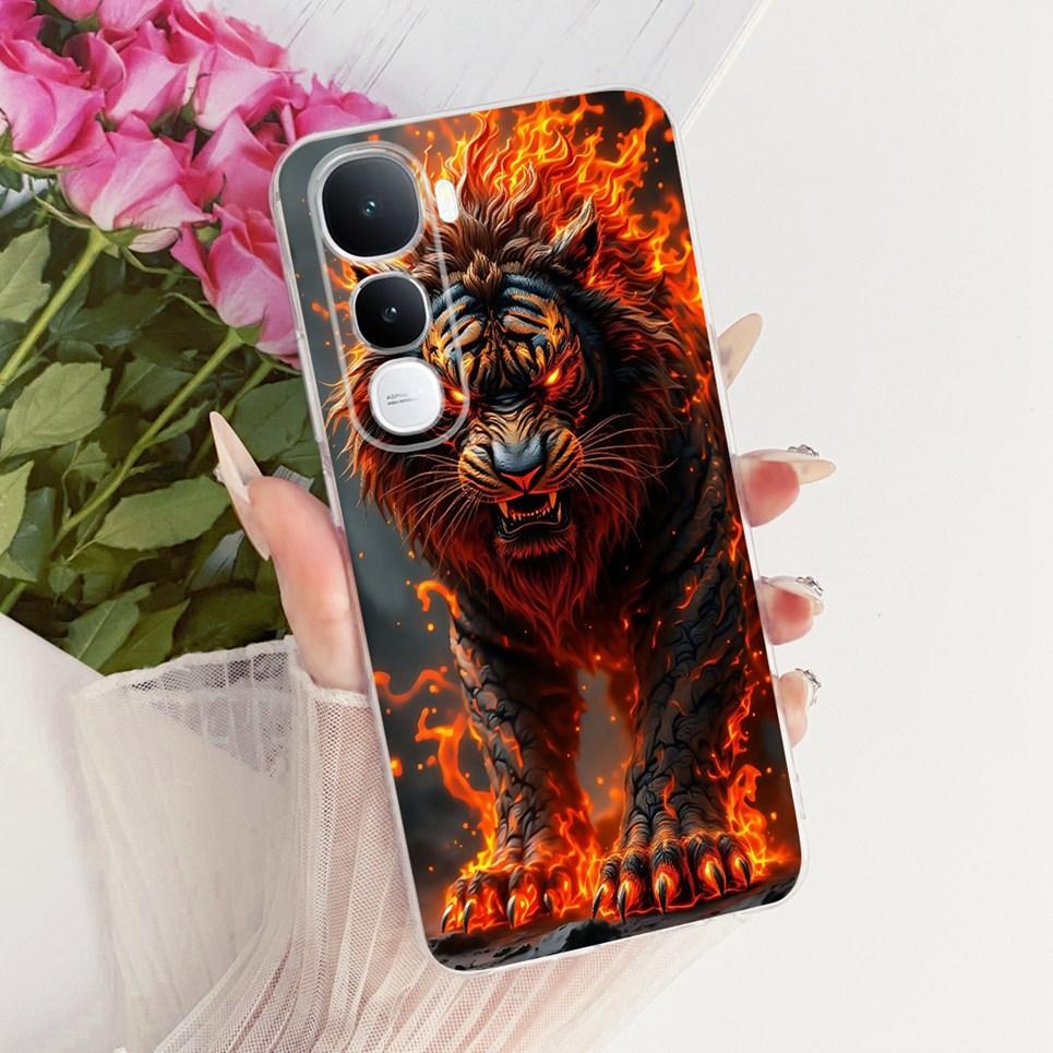 For Vivo Y400 4G 5G V2506 / Vivo Y400 Pro Phone Case Chinese Dragon Cute Cat Cartoon Pattern Casing Soft Clear Silicone Cover
