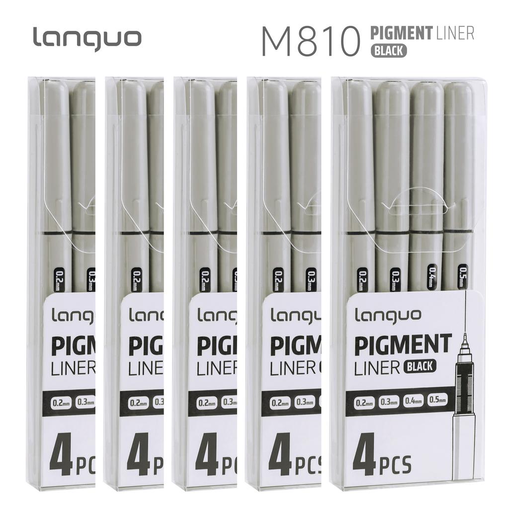 LANGUO 0.2/0.5mm Nib Size Pigment Liner Gel Pens Anti-smudge Water Resistant Fineliner Pens Stationery School Office Supplies