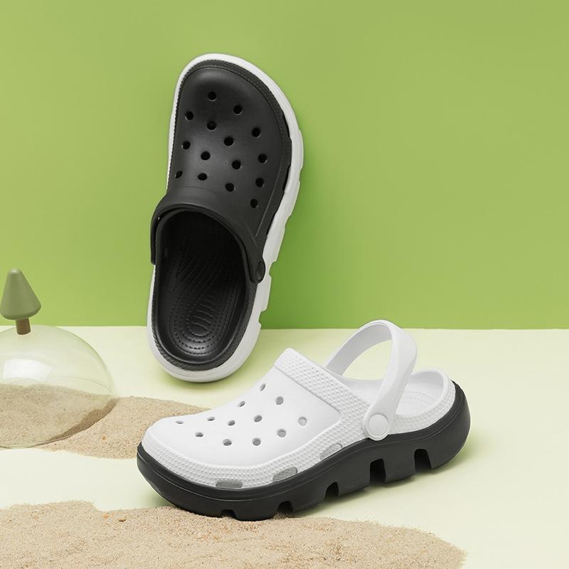 Мужские сандалии Садовая обувь Платформа Закрытый носок EVA цельное литье Два с половиной способа носки Прохладные шлепанцы