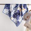 Синий Рифма Цветок Тень Принт Шелковый Платок Квадратный Платок Высококачественная Шаль Универсальный Шейный Маленький Квадратный Платок Головной Платок