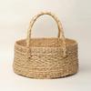 Wicker Round Basket|Cane Or Bamboo Basket|Tray Online|Cane Gift Hamper Basket,Wardrobe Basket|Bathroom Organizer Basket (Large,30.5 X 12.7 Cm),Beige