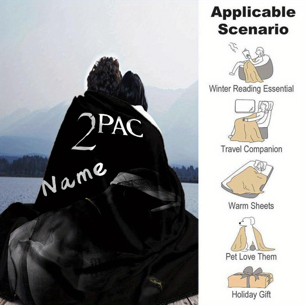 2Pac Name Flannel Blanket Soft And Cozy Customizable Name Perfect For All Seasons Sofa Bed Or Outdoors Personalized Gift Contemporary Style Cozy Warm