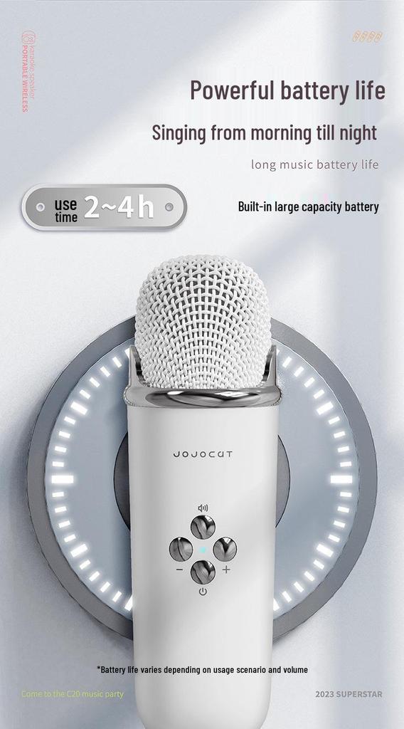 Детский подарок на день рождения: Bluetooth-караоке-колонка с функцией изменения голоса (Возраст 3–12 лет) - Включает беспроводной микрофон