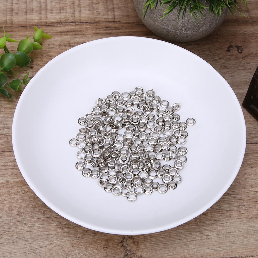 100 Set Brass Eyelet Clothing Bag Accessory Double Side 4mm Eyelet Grommet Kit