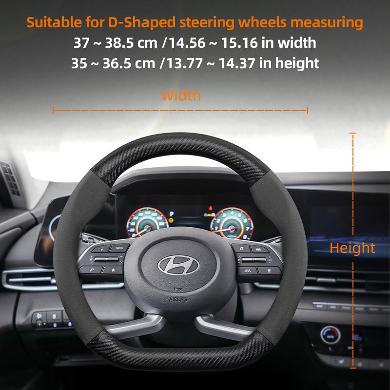 Подходит для Hyundai Рулевое колесо с текстурой замши, матового карбона I30 Tucson I20 Accent I10 I40 Kona Ix35 Grand Elantra Solaris Creta Getz