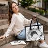 Creative Crack Pattern Tote Bag Daily Use Casual Carry Bag