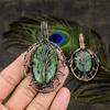 Ruby In Zoisite Handmade Copper Wire Wrap Jewelry Pendant 3.31" K2u65