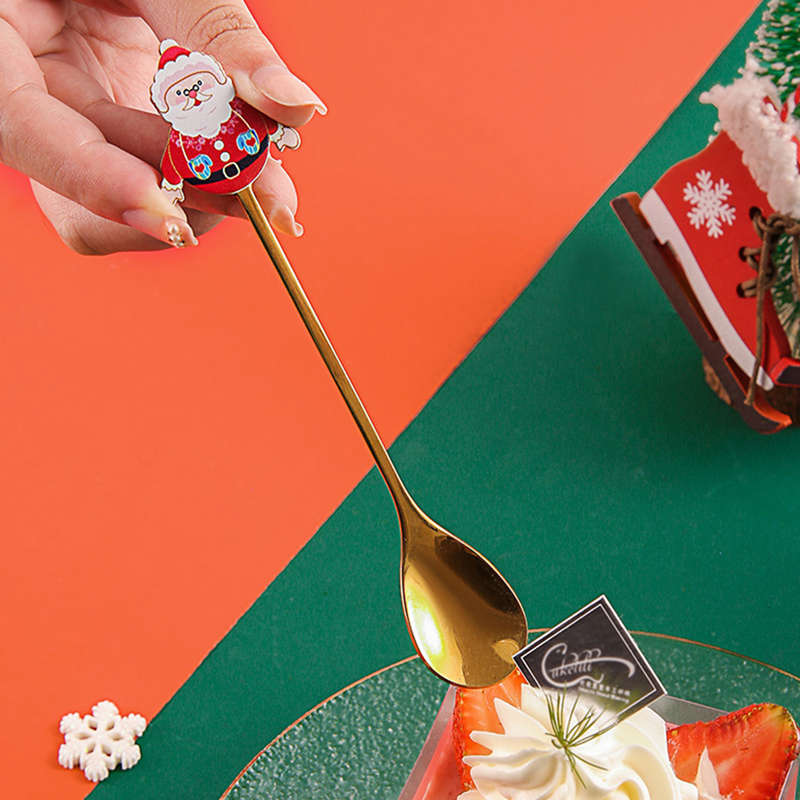 Stainless Steel Spoon Christmas Coffee Spoon Ice Cream Spoon Jam Spoon Dessert Spoon Christmas Gifts Kitchen Accessories