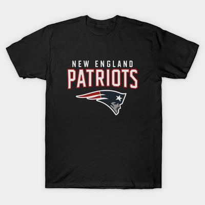 Мужская черная футболка с принтом New-England-Patriots-Football Печать на трансферной бумаге без вырезания Хлопковая футболка