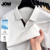 Мужская футболка JOW с воротником-стойкой, короткий рукав, стиль smart casual