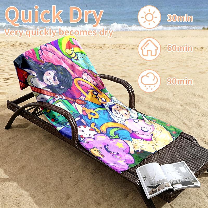 Adventure Time Beach towels also serve as bath towels summer essential a musthave for the outdoors the beach and the pool