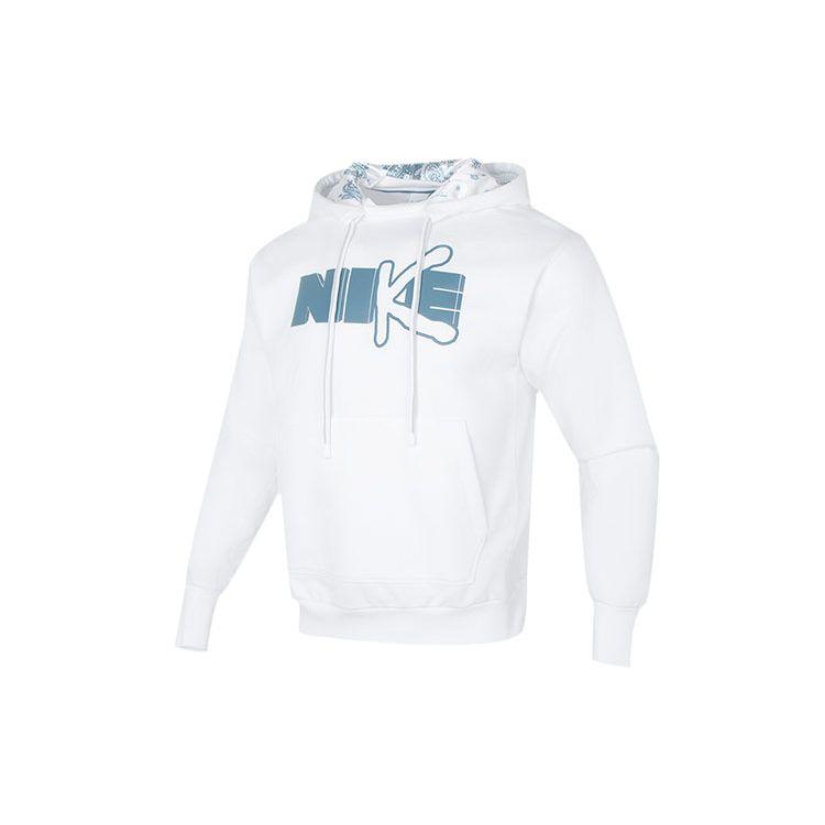 Nike Толстовка DF Standard Issue PO с капюшоном Premium Letter Print Sport Casual для мужчин, белая DV9502-100