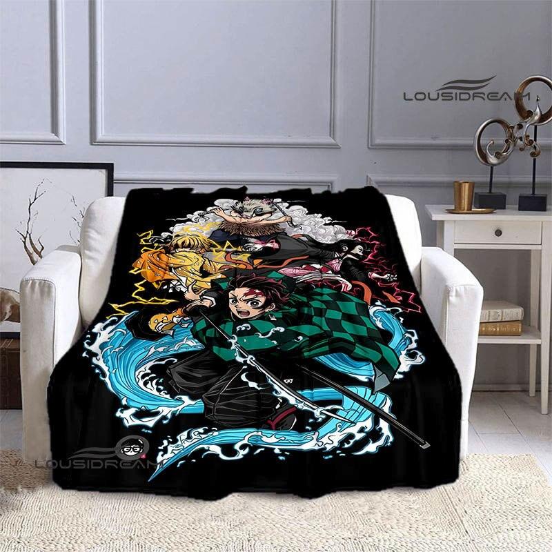 Demon SLAYER аниме с принтом Polyna Wild ремни бум одеяло плоские мягкие и удобные домашние дорожные кровати подарок на день рождения