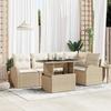 VidaXL 6-Piece Garden Sofa Set with Beige Cushions Poly Rattan 3348647