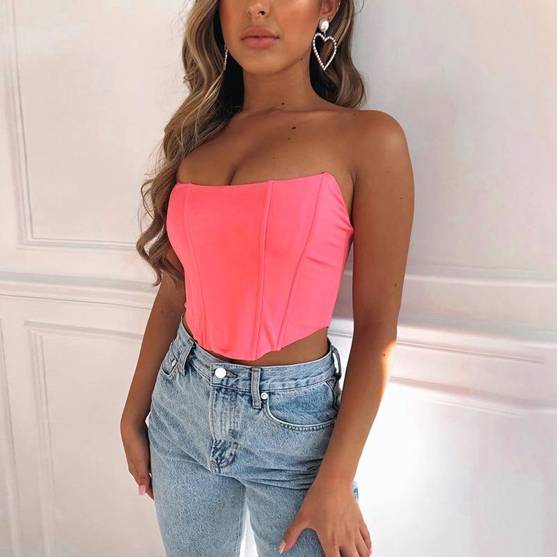 Women's Fashion Sexy Backless Sleeveless Off Shoulder Tops Corset Vest