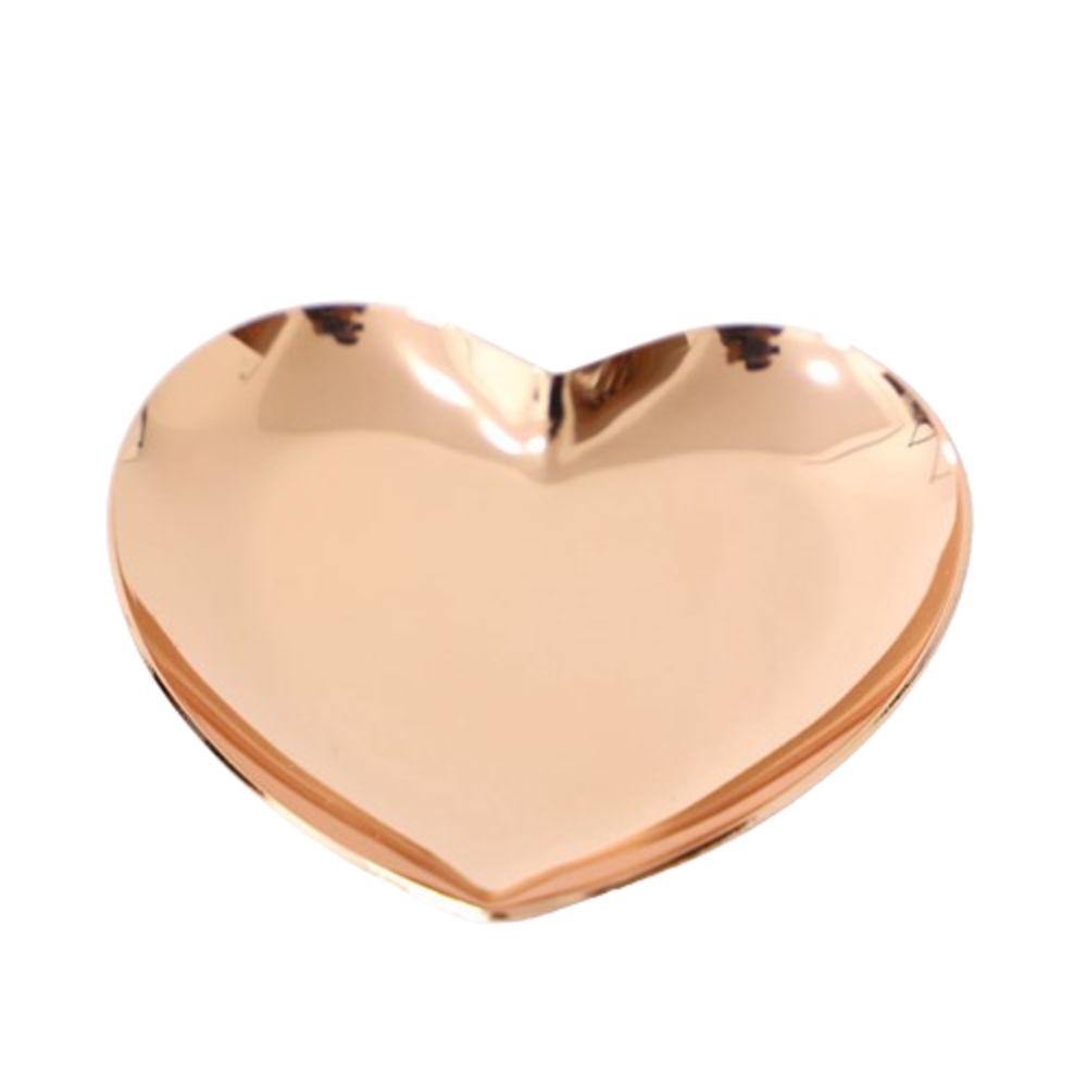 Heart-shaped Jewelry Storage Tray Golden Jewelry Display Tray Jewelry Storage