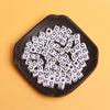 White Black Pendants Handcrafts Beading Material DIY 26 Letters Beads Bracelets Phone Chain 5.5mm Acrylic Big Hole Necklace  DIY Jewelry Accessories