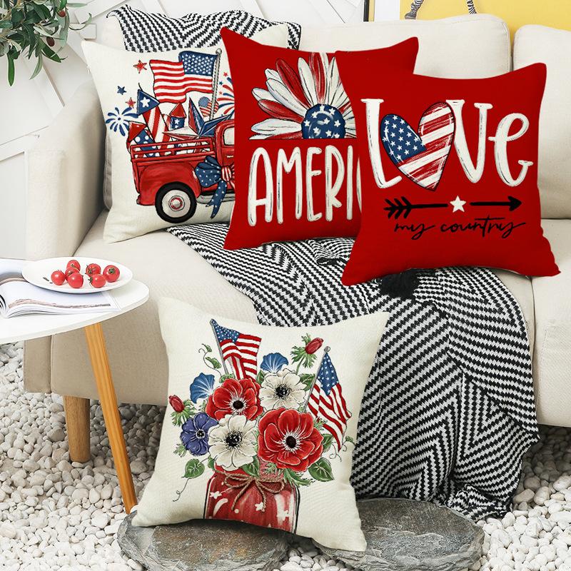 New Independence Day Holiday Atmosphere Pillowcase Sofa Bedroom Linen Home Bedside Decoration Pillowcase