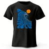 Summer Art Style Surfing Pure Cotton Short Sleeved Mens Daily Wear Plus Size Soft and Comfortable Travel Street Sports Tshirt