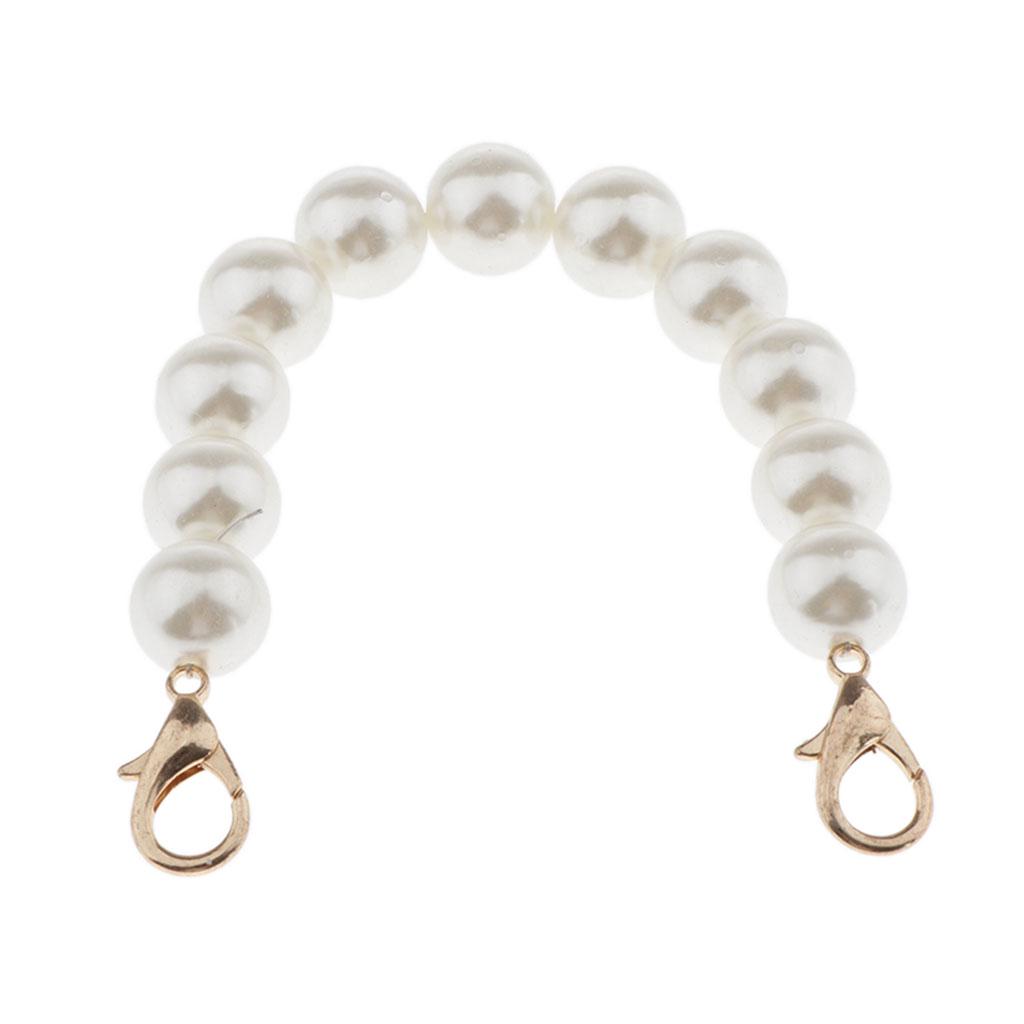 Round Pearl Beading Short Handles Replacement for Beach Bag Handbags Strap