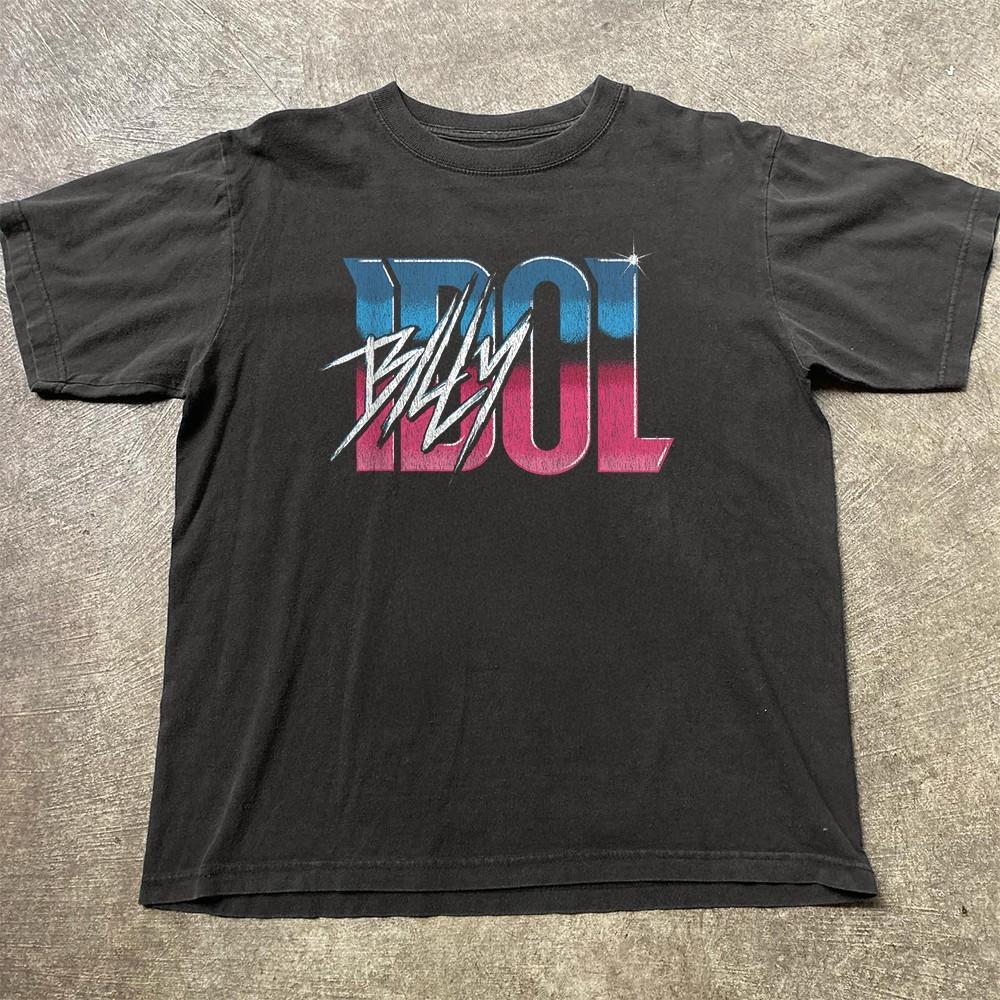 HOT! Billy Idol Gradient Logo Unisex Cotton T-Shirt Size S-5XL