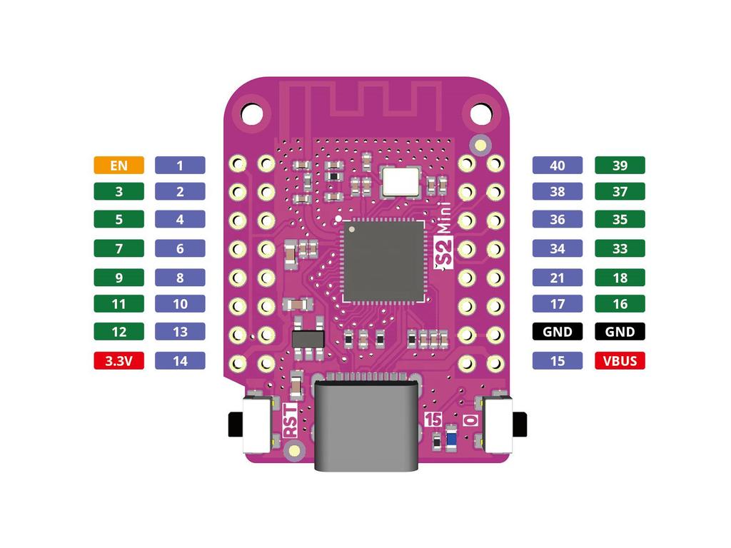 S2 Mini V1.0.0 ESP32-S2 WiFi Dev Board 4 МБ Flash 2 МБ PSRAM