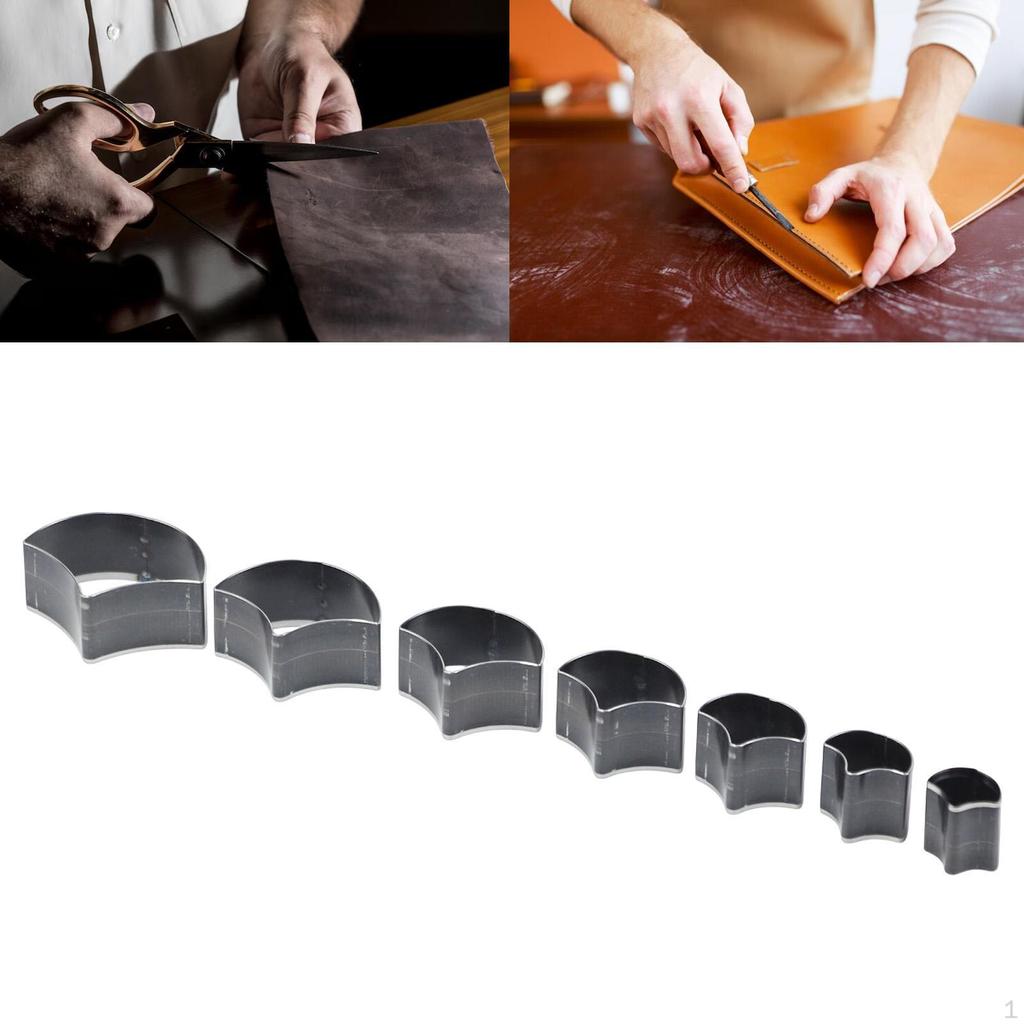 7 штук Кожаный вырубной штамп Разные размеры Шаблон Инструмент для рукоделия Геометрическая форма для DIY