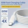 Кабель Type-C PD 60W C-to-C, Быстрая зарядка, Провод, Шнур USB C, Кабель для быстрой зарядки телефона, Для iPhone 16 15 iPad Samsung Xiaomi